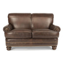  Flexsteel Bay Bridge Stationary Leather Loveseat B3791-20-740-70 IMAGE 1