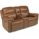  Flexsteel Fenwick Power Reclining Leather Loveseat with Console 1659-64PH-204-72 IMAGE 1
