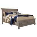  Size_Queen  -- Signature Design by Ashley Lettner Sleigh Bed with Storage IMAGE 1