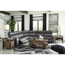  Signature Design by Ashley Samperstone Power Reclining Leather Look 5 pc Sectional 5520358/5520319/5520377/5520346/5520362 IMAGE 6