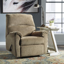  Manufacturer Color_Mocha  -- Signature Design by Ashley Nerviano Fabric Recliner with Wall Recline IMAGE 3