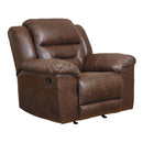  Manufacturer Color_Chocolate  Motion Type_Manual  -- Stoneland Rocker Leather Look Recliner IMAGE 2
