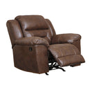  Manufacturer Color_Chocolate  Motion Type_Manual  -- Stoneland Rocker Leather Look Recliner IMAGE 3