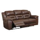  Manufacturer Color_Chocolate  Motion Type_Power Recline  -- Signature Design by Ashley Stoneland Reclining Leather Look Sofa IMAGE 2