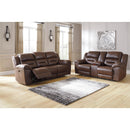  Manufacturer Color_Chocolate  Motion Type_Power Recline  -- Signature Design by Ashley Stoneland Reclining Leather Look Sofa IMAGE 6