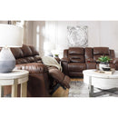  Manufacturer Color_Chocolate  Motion Type_Power Recline  -- Signature Design by Ashley Stoneland Reclining Leather Look Sofa IMAGE 7