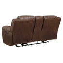  Manufacturer Color_Chocolate  Motion Type_Power Recline  -- Stoneland Reclining Leather Look Loveseat with Console IMAGE 3