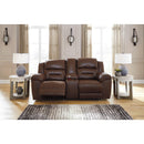  Manufacturer Color_Chocolate  Motion Type_Power Recline  -- Stoneland Reclining Leather Look Loveseat with Console IMAGE 4