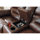  Manufacturer Color_Chocolate  Motion Type_Power Recline  -- Stoneland Reclining Leather Look Loveseat with Console IMAGE 6
