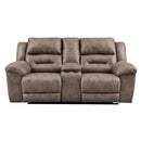  Manufacturer Color_Fossil  Motion Type_Reclining  -- Stoneland 3990594 Double Reclining Loveseat with Console IMAGE 1
