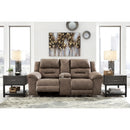  Manufacturer Color_Fossil  Motion Type_Reclining  -- Stoneland 3990594 Double Reclining Loveseat with Console IMAGE 4