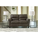  Manufacturer Color_Smoke  -- Signature Design by Ashley Navi Stationary Leather Look Loveseat IMAGE 5