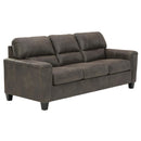  Manufacturer Color_Smoke  -- Signature Design by Ashley Navi Stationary Leather Look Sofa IMAGE 2
