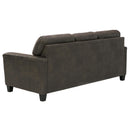  Manufacturer Color_Smoke  -- Signature Design by Ashley Navi Stationary Leather Look Sofa IMAGE 4