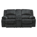  Motion Type_Reclining  -- Signature Design by Ashley Draycoll Reclining Fabric Loveseat with Console IMAGE 1