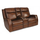  Flexsteel Mustang 1873-64PH Power Loveseat with Console and Power Headrests IMAGE 1