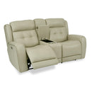  Flexsteel Grant 1480-64PH Power Loveseat w/ Console and Power Headrests - Ivory IMAGE 3