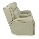  Flexsteel Grant 1480-64PH Power Loveseat w/ Console and Power Headrests - Ivory IMAGE 4