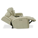  Flexsteel Grant 1480-64PH Power Loveseat w/ Console and Power Headrests - Ivory IMAGE 5