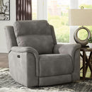  Manufacturer Color_Slate  -- Signature Design by Ashley Next Gen DuraPella Power Leather Look Recliner IMAGE 6