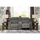  Manufacturer Color_Slate  -- Signature Design by Ashley Next Gen DuraPella Power Reclining Leather Look Loveseat with Console IMAGE 6