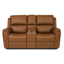  Flexsteel Henry 1041-64PH Power Reclining Console Loveseat w/ PHRs & Lumbar - Russet IMAGE 1