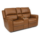  Flexsteel Henry 1041-64PH Power Reclining Console Loveseat w/ PHRs & Lumbar - Russet IMAGE 2