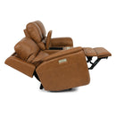  Flexsteel Henry 1041-64PH Power Reclining Console Loveseat w/ PHRs & Lumbar - Russet IMAGE 4