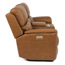  Flexsteel Henry 1041-64PH Power Reclining Console Loveseat w/ PHRs & Lumbar - Russet IMAGE 5