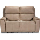  Flexsteel Jarvis 1828-60PH Power Reclining Loveseat with Power Headrests - Parchment IMAGE 1