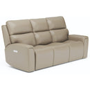  Flexsteel Jarvis 1828-62PH Power Reclining Sofa with Power Headrests - Parchment IMAGE 2