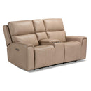  Flexsteel Jarvis 1828-64PH Power Reclining Loveseat with Console and Power Headrests - Parchment IMAGE 2