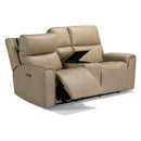  Flexsteel Jarvis 1828-64PH Power Reclining Loveseat with Console and Power Headrests - Parchment IMAGE 3