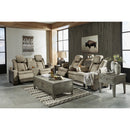  Manufacturer Color_Sand  -- Signature Design by Ashley Next Gen DuraPella Power Reclining Leather Look Loveseat with Console IMAGE 14