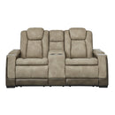  Manufacturer Color_Sand  -- Signature Design by Ashley Next Gen DuraPella Power Reclining Leather Look Loveseat with Console IMAGE 2