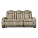  Manufacturer Color_Sand  -- Signature Design by Ashley Next Gen DuraPella Power Reclining Leather Look Sofa IMAGE 2