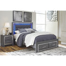  Size_Queen  -- Signature Design by Ashley Lodanna Upholstered Panel Bed with Storage IMAGE 2