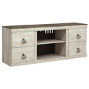  Signature Design by Ashley Willowton EW0267-268 Large TV Stand with Fireplace Option IMAGE 1