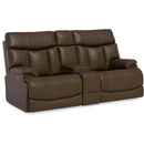  Flexsteel Clive 1594-64PH Reclining Loveseat with Console - Brown IMAGE 1