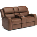  Flexsteel Linden 1043-64PH Pwr Reclining Loveseat w/Console/Pwr Headrests and Lumbar IMAGE 1