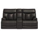  Flexsteel Clive 1594-64PH Reclining Loveseat with Console - Black IMAGE 2