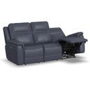  Flexsteel Sawyer 1845-62PH Power Reclining Sofa with Power Headrests and Lumbar - Blue IMAGE 2