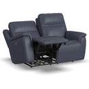  Flexsteel Sawyer 1845-60PH Power Reclining Loveseat with Power Headrests and Lumbar - Blue IMAGE 2