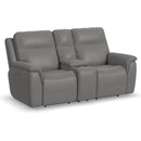  Flexsteel Sawyer 1845-64PH Power Reclining Sofa with Power Headrests and Lumbar - Grey IMAGE 1