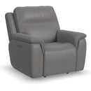  Flexsteel Sawyer 1845-50PH Power Recliner with Power Headrest and Lumbar - Grey IMAGE 1