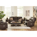  Manufacturer Color_Dark Brown  -- Signature Design by Ashley Leesworth Reclining Leather Match Loveseat IMAGE 12