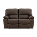  Manufacturer Color_Dark Brown  -- Signature Design by Ashley Leesworth Reclining Leather Match Loveseat IMAGE 3