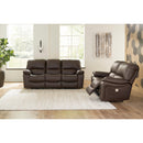  Manufacturer Color_Dark Brown  -- Signature Design by Ashley Leesworth Reclining Leather Match Loveseat IMAGE 8