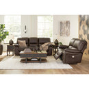  Manufacturer Color_Dark Brown  -- Signature Design by Ashley Leesworth Power Reclining Leather Match Sofa IMAGE 10
