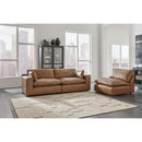  Manufacturer Color_Caramel  -- Signature Design by Ashley Emilia Stationary Leather Match Loveseat IMAGE 3